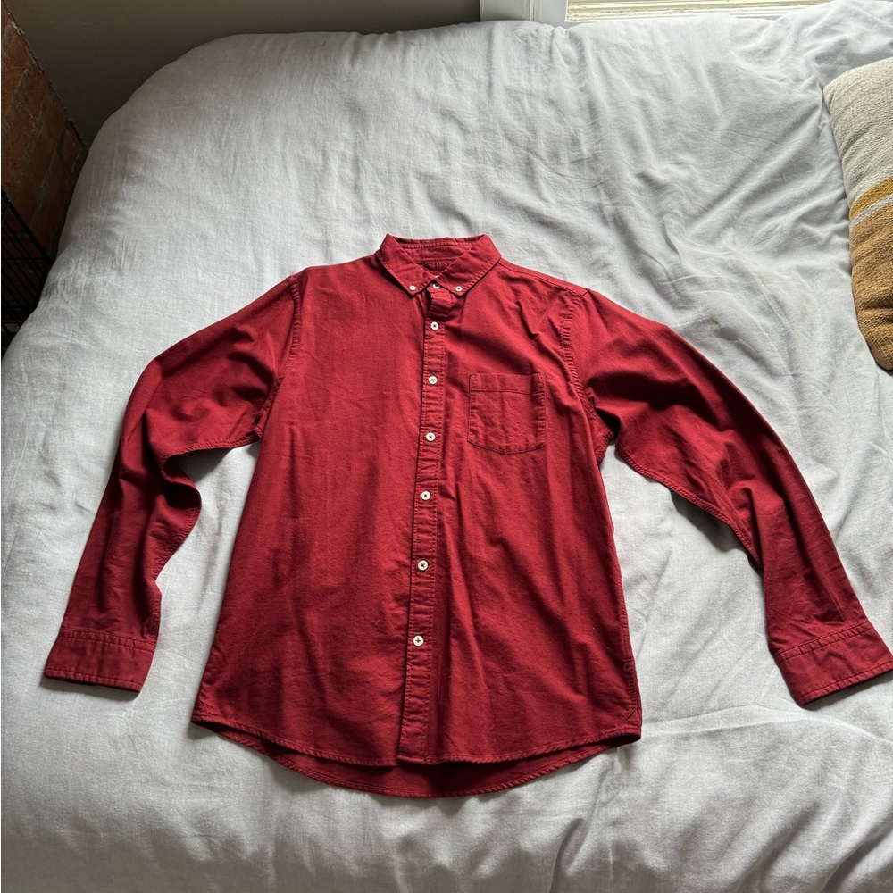 Express slim fit dress shirt. Size M. Color red.